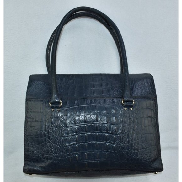 Kate Spade Valley Sinclair Orchard Shoulderbag Navy Leather Embossed Croc -Flaws - Picture 6 of 16